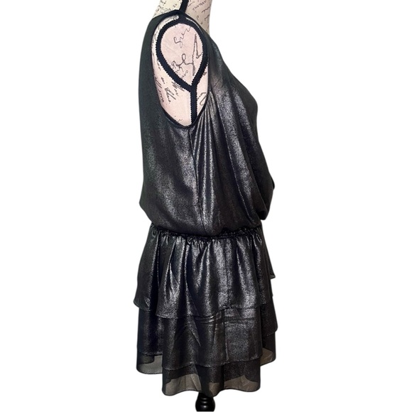 Banana Republic | NWT Ruffled Sleeveless Gray Dress for Women Size 4 Small - Picture 6 of 16